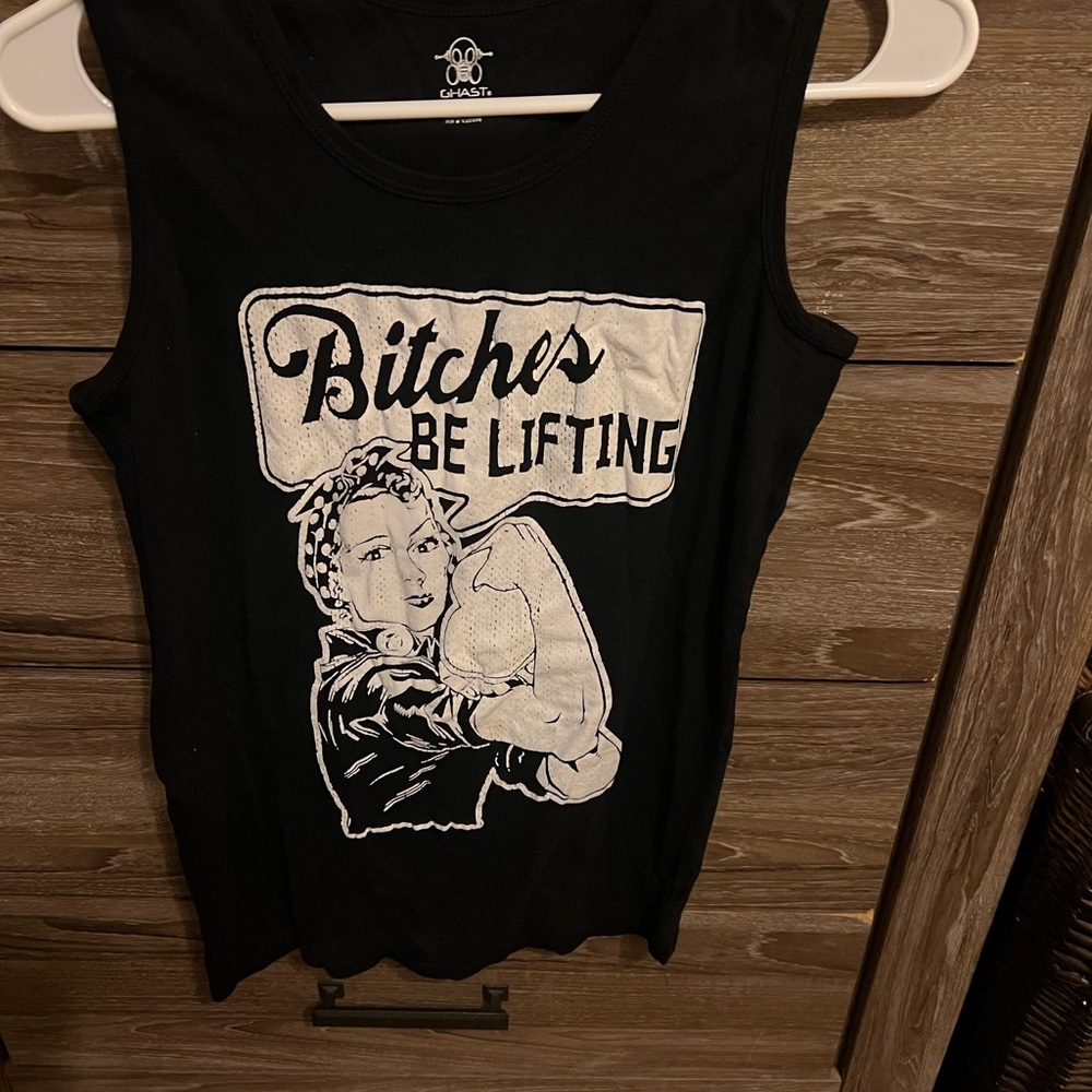 Black Graphic Tank Top